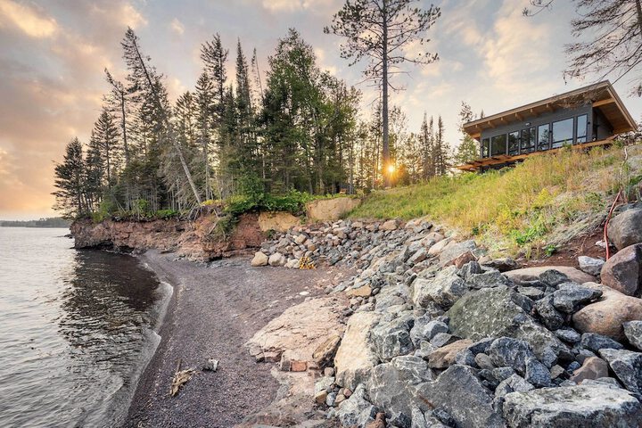 Office & Fire Pit: Waterfront Lake Superior Cabin!
