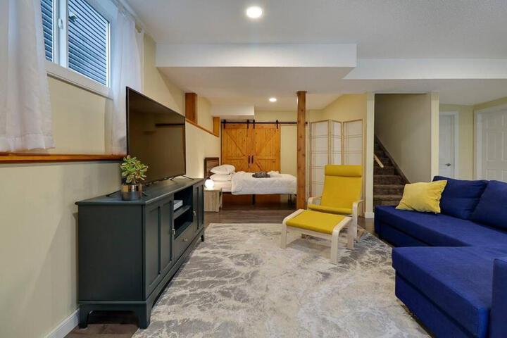 Adorable private suite with indoor fire place