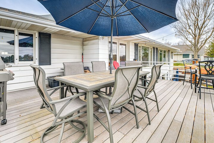 Dock Deck & View: Lakefront Chippewa Falls Studio
