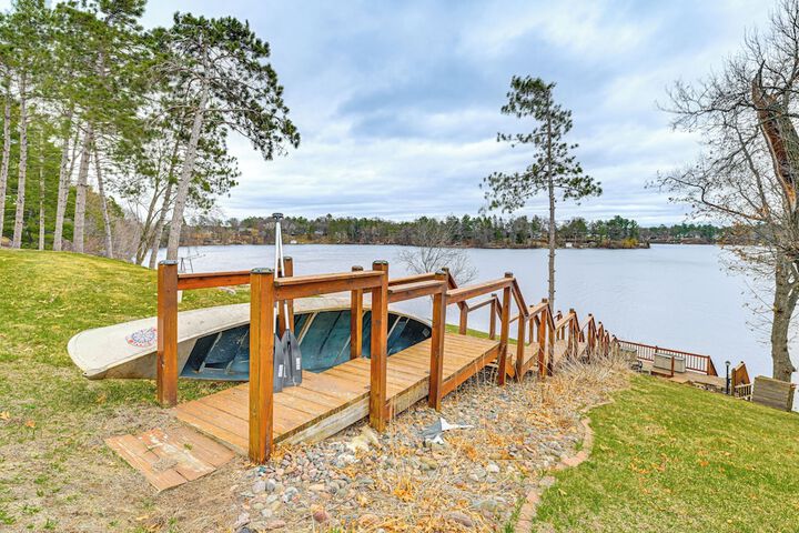 Dock Deck & View: Lakefront Chippewa Falls Studio