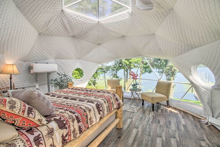 Big Lake Getaway w / Private Beach + Fire Pit!