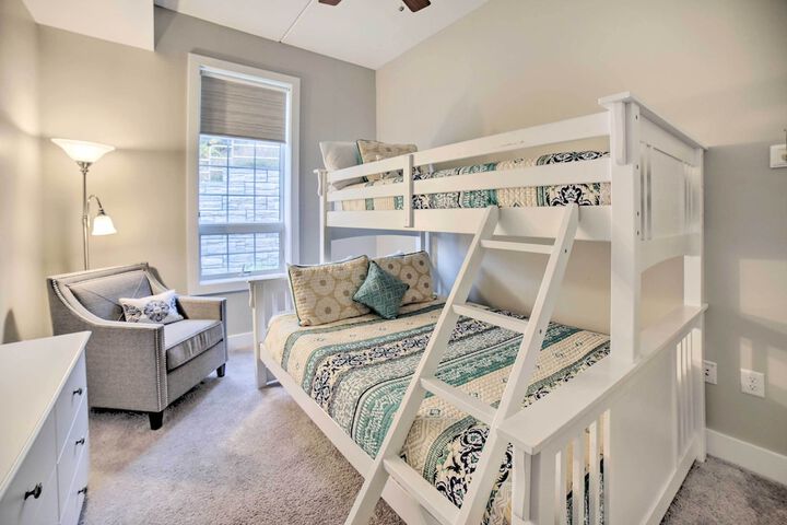 Luxe Manistee Condo w / Balcony & River Views!