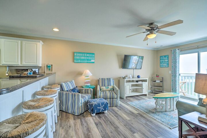 Ocean-view Oak Island Condo 1 Block to Beach!
