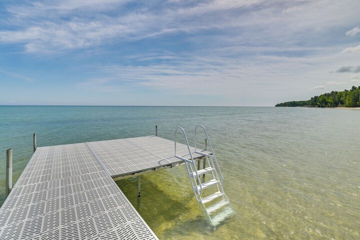 Waterfront Cheboygan Home w / Fire Pit