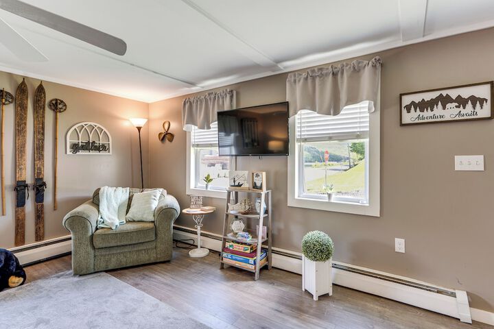 Steps to Crystal Lake: Spacious Retreat w / Views