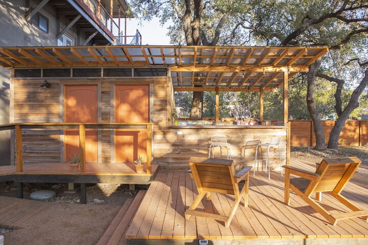 The Peacock Yurt at Camposanto ATX Glamping on Lake Travis