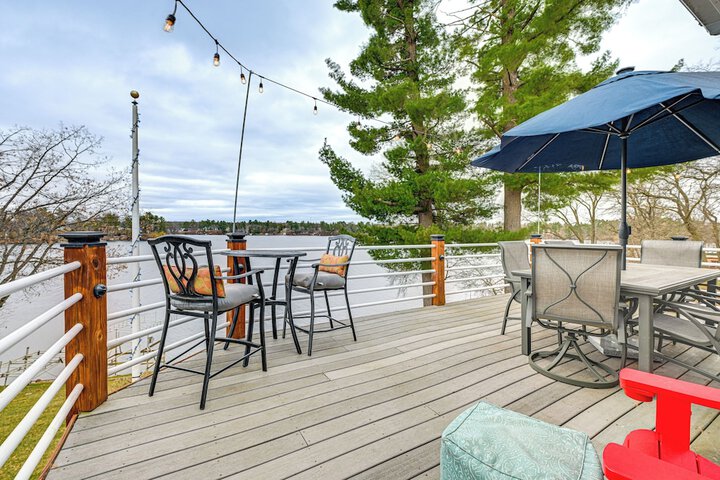 Dock Deck & View: Lakefront Chippewa Falls Studio