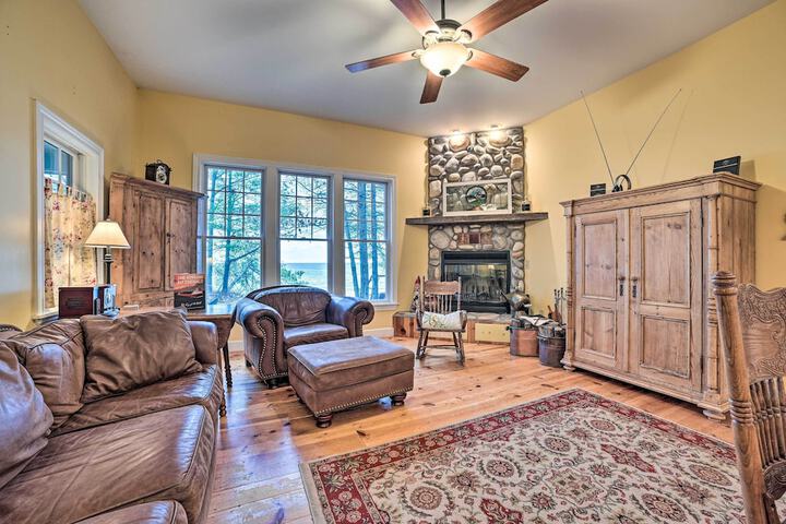 Waterfront Cheboygan Home w / Fire Pit