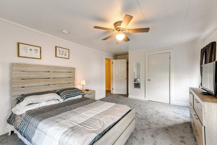 Steps to Crystal Lake: Spacious Retreat w / Views