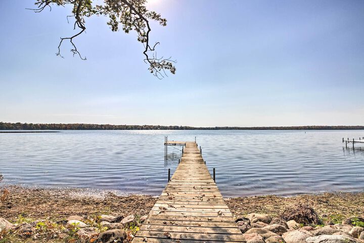 Waterfront Onamia Retreat w / Dock & Fire Pit!