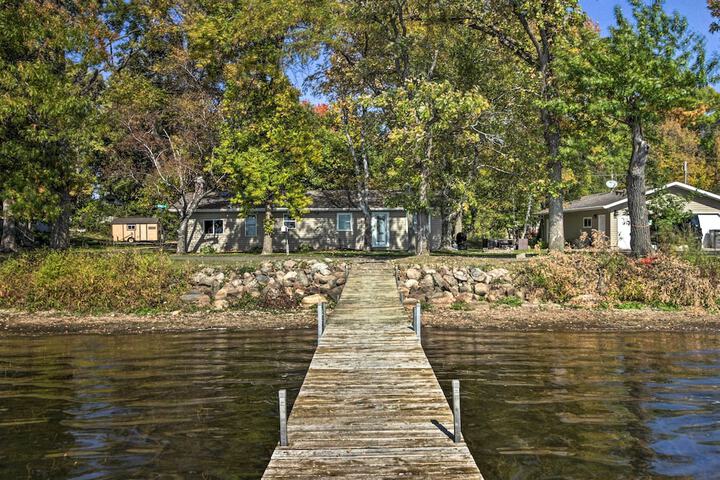 Waterfront Onamia Retreat w / Dock & Fire Pit!