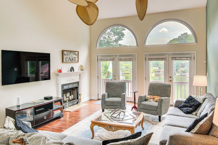 2-story Deck: Waterfront Lake Lure Home!
