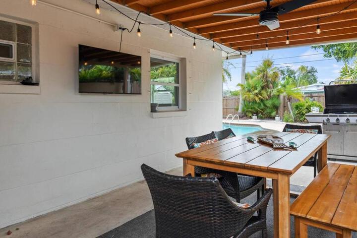 SunKissed in St. Pete is a 3 BR Home with Heated Pool and great outdoor space Near the Beach