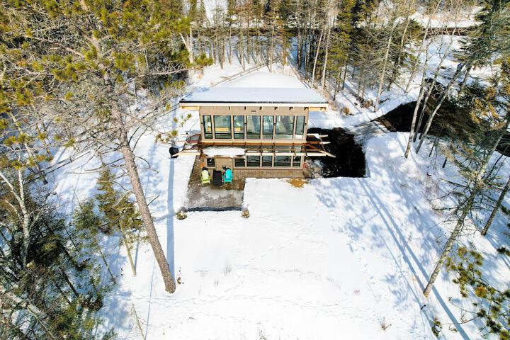 Office & Fire Pit: Waterfront Lake Superior Cabin!