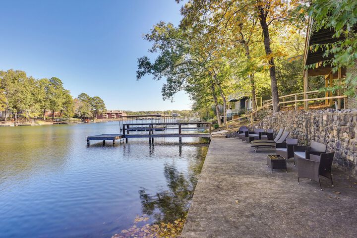 Private Dock & Deck: Lakefront Hot Springs Home!