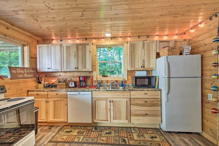 Big Lake Getaway w / Private Beach + Fire Pit!