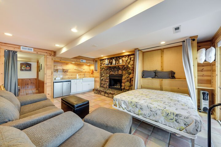 Waterfront Fox Lake Vacation Rental w / Fire Pit!