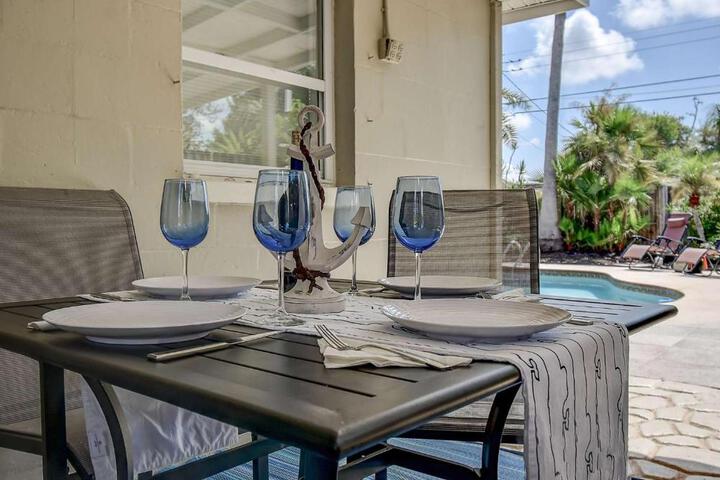 SunKissed in St. Pete is a 3 BR Home with Heated Pool and great outdoor space Near the Beach