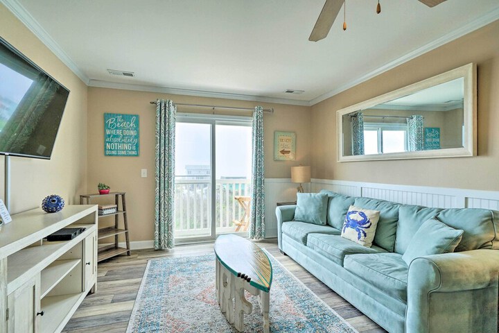 Ocean-view Oak Island Condo 1 Block to Beach!