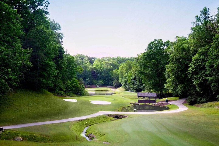 Indoor Pool & Golf Course Views: Lake Lure Condo!