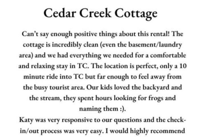 Cedar Creek Cottage Close to Downtown Traverse City Beaches and the TART Trail