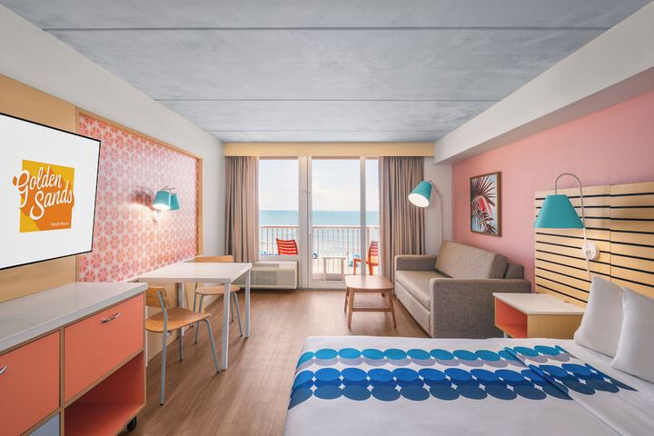 Golden Sands Carolina Beach Oceanfront Tapestry by Hilton