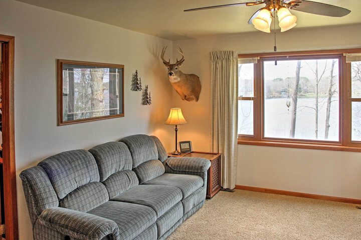 Cozy Balsam Lake Home: Deck Private Dock + Kayaks