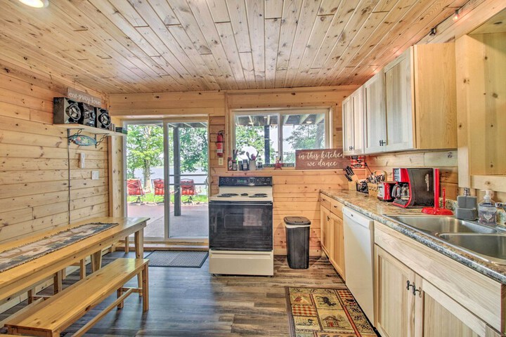 Big Lake Getaway w / Private Beach + Fire Pit!