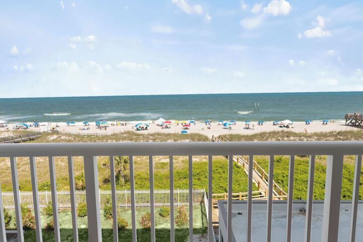 Golden Sands Carolina Beach Oceanfront Tapestry by Hilton