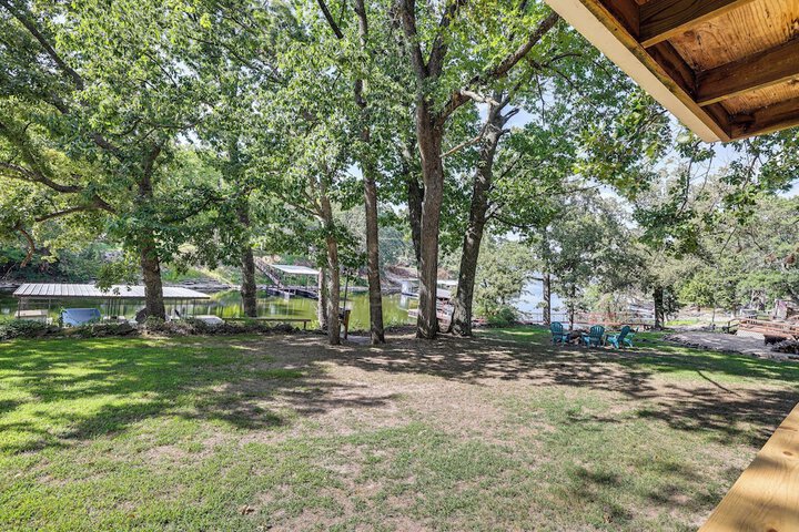 Deck + Dock Access: Lakefront Grove Cabin!
