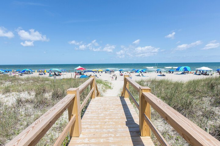 Golden Sands Carolina Beach Oceanfront Tapestry by Hilton