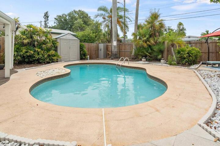SunKissed in St. Pete is a 3 BR Home with Heated Pool and great outdoor space Near the Beach