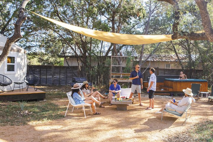 The Peacock Yurt at Camposanto ATX Glamping on Lake Travis