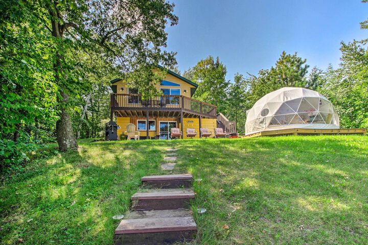 Big Lake Getaway w / Private Beach + Fire Pit!