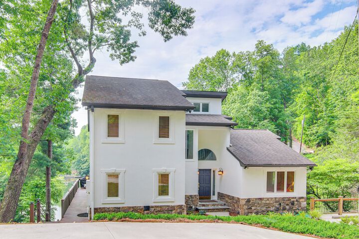 2-story Deck: Waterfront Lake Lure Home!