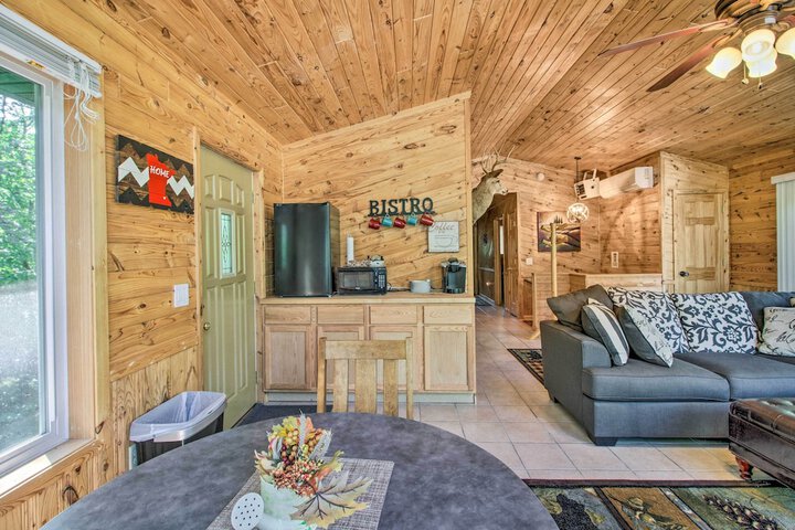 Big Lake Getaway w / Private Beach + Fire Pit!