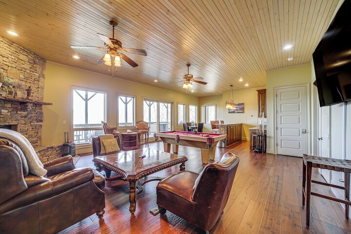 Water Views! Group-friendly Lake Glenville Home