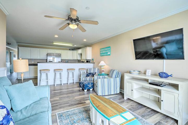 Ocean-view Oak Island Condo 1 Block to Beach!