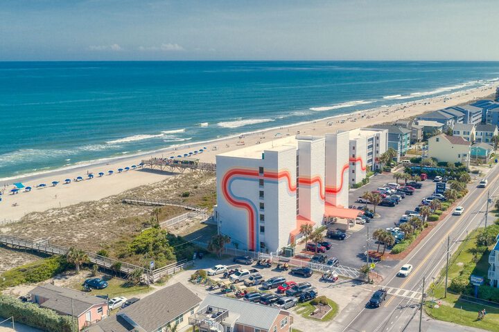 Golden Sands Carolina Beach Oceanfront Tapestry by Hilton