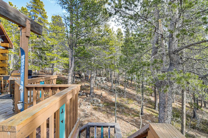 Deck Fire Pit & Grill: Log Cabin in Black Hawk