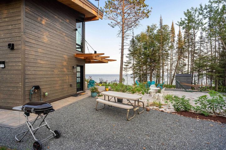 Office & Fire Pit: Waterfront Lake Superior Cabin!
