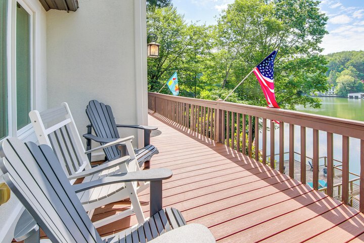 2-story Deck: Waterfront Lake Lure Home!