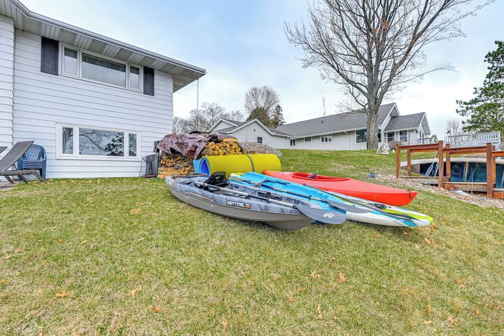 Dock Deck & View: Lakefront Chippewa Falls Studio