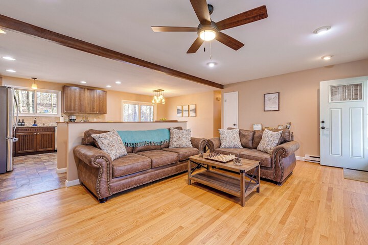 Game Room & Fire Pit: Chic Pocono Pines Home!