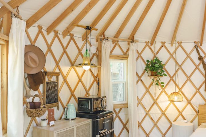 The Peacock Yurt at Camposanto ATX Glamping on Lake Travis