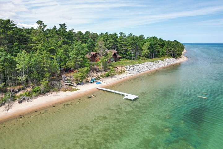 Waterfront Cheboygan Home w / Fire Pit