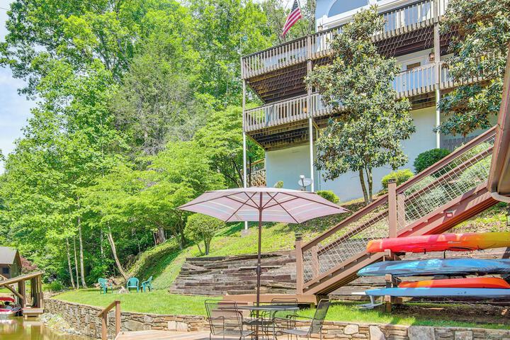 2-story Deck: Waterfront Lake Lure Home!