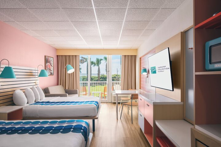 Golden Sands Carolina Beach Oceanfront Tapestry by Hilton