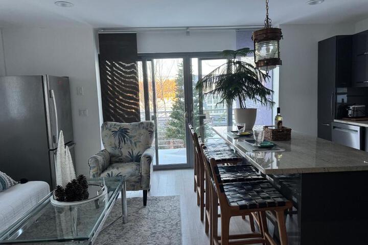 One bedroom with modern kitchen balcony with water view