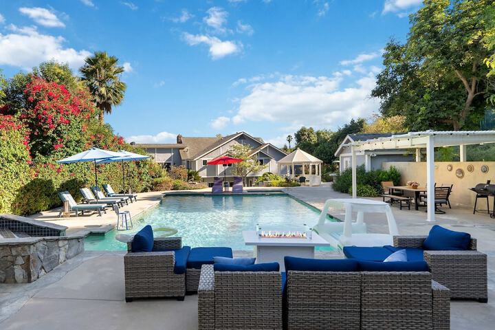 Luxury LA Garden Estate Private Pool Hottub Tennis